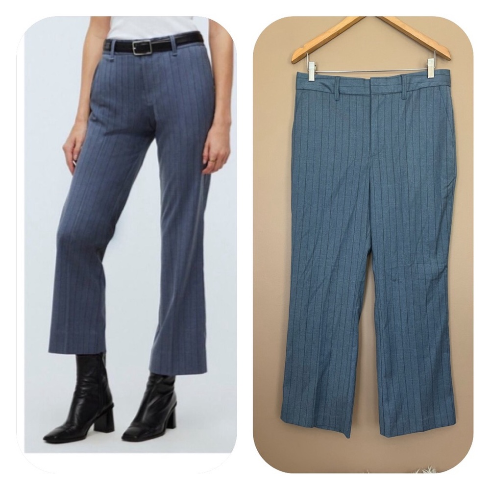 {Madewell} Flare Ankle Pant in Pinstripe Dark Mediterranean - Womens 8 - NWT